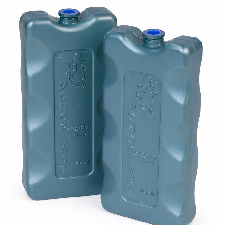 2 darabos hűtőbetét készlet, 500ml, szürke, újrafelhasználható hűtőakkumulátorok hűtőládához, hűtőtáskához, élelmiszerekhez, italokhoz, kempingezéshez, Shopiens®