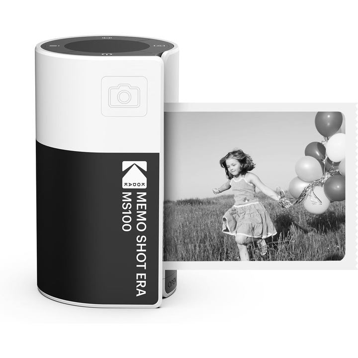 Фотоапарат за моментни снимки Kodak Memo Shot ERA MS100 – моментален печат, компактен цифров фотоапарат с технология ZINK, идеален за деца, партита и пътувания