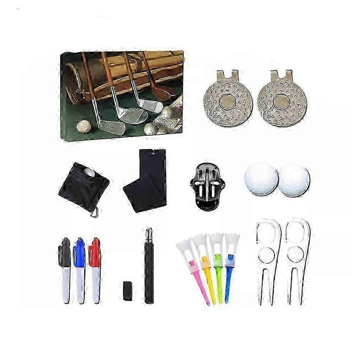 Calendar Advent pentru golf, material ABS si textil, set