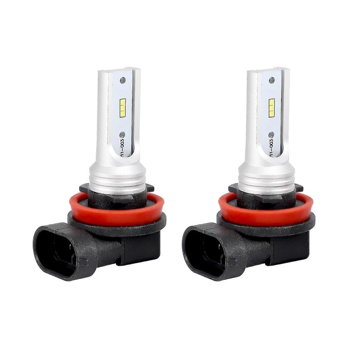 LED крушка за мъгла, 6500K, 2 бр., черна, 4Wx2, H8/H11/H16