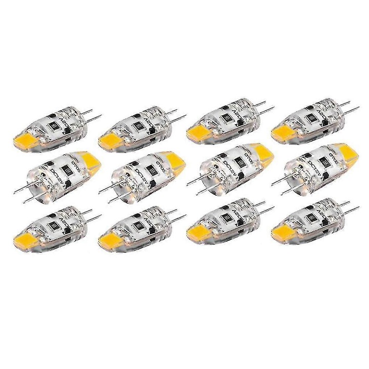 Комплект от 12 LED крушки G4 1.5W, топло бяло, 9.6x30.5mm, димируеми, IP65