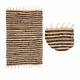 Covoras Din Iuta, GIFTDECOR, Din Fibre Naturale Durabile Si Respirabile, Structura Impletita Cu Textura Rustica In Dungi Si Ciucuri Decorativi, Stil Elegant Boho Perfect Pentru Salon, Dormitor Sau Terasa, Dimensiuni 60x90cm, Bej Cald