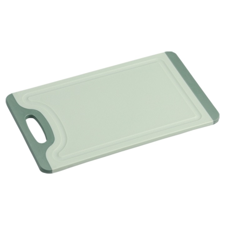 Tocator Plastic, Kesper, Antiderapant Cu Maner Ergonomic, Margine Pentru Scurgere Sucuri, Suprafata Sigura Pentru Taiat Legume Si Carne, Constructie Usoara Si Stabila, Design Modern, Ideal Pentru Bucatarie, Dimensiuni 23.5x14x0.8cm, Verde