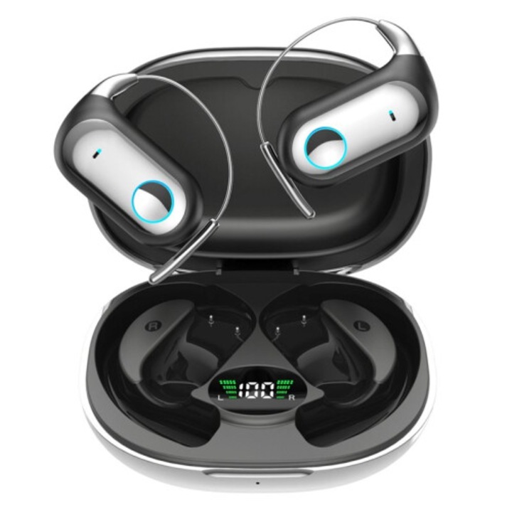 Vezeték nélküli fülhallgató, AI fordítás, 164 nyelv, bluetooth, fekete