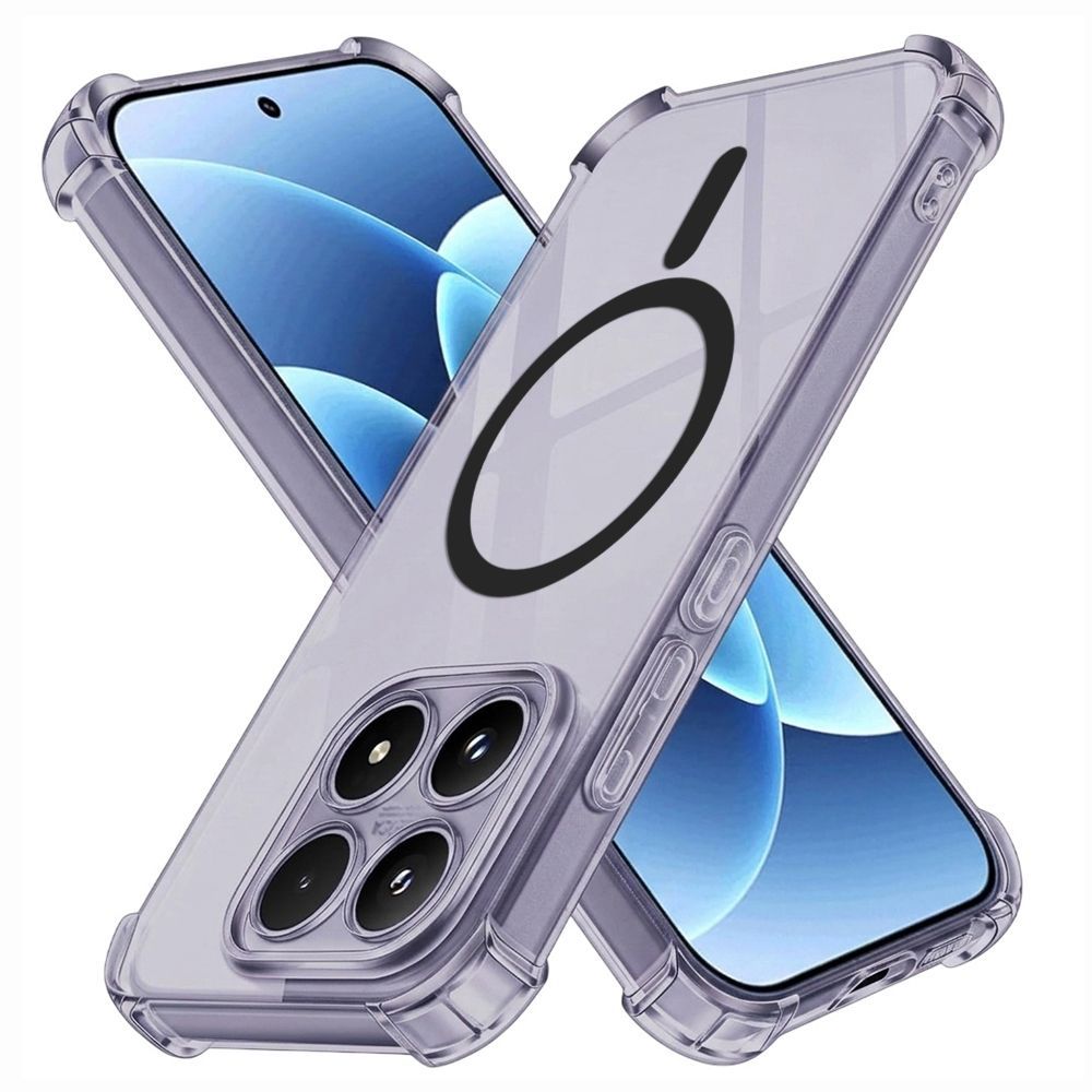 Husa telefon Techsuit Shockproof Clear Silicone MagSafe Smoke Black compatibila cu Xiaomi 17