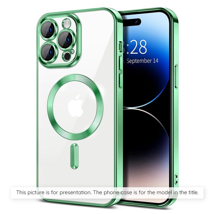 Husa telefon Techsuit Luxury Crystal MagSafe verde deschis compatibila cu Xiaomi Redmi Note 15 Pro+ 5G Poco M8 Pro 5G