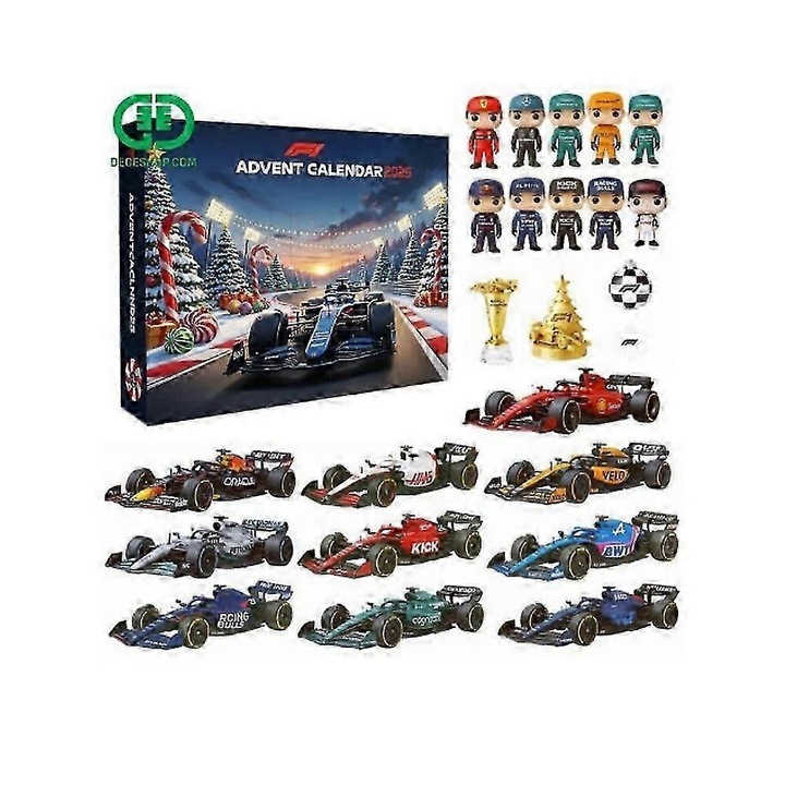 Calendar Advent surprize F1 Racing, decor Craciun, multicolor, 24 zile