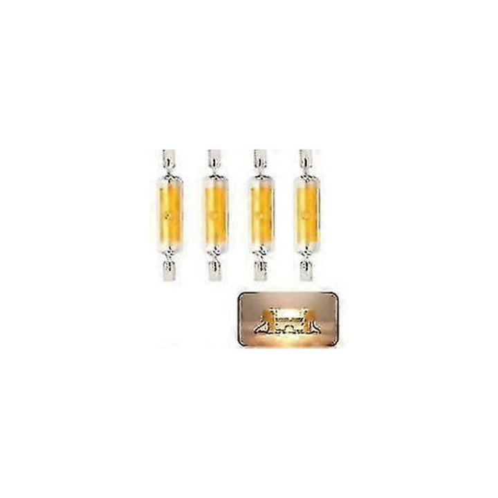 Комплект 4 LED крушки R7S 78mm 10W топло бяла светлина 3000K 800LM димируеми