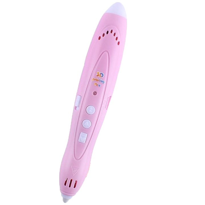 3D nyomtató alacsony hőmérséklet 40°C gyerekeknek DIY, Zimilo, USB újratölthető, égésgátló vezeték nélküli, LED fénnyel, oktató játék, csendes motor, állítható RGB fények, Rózsaszín