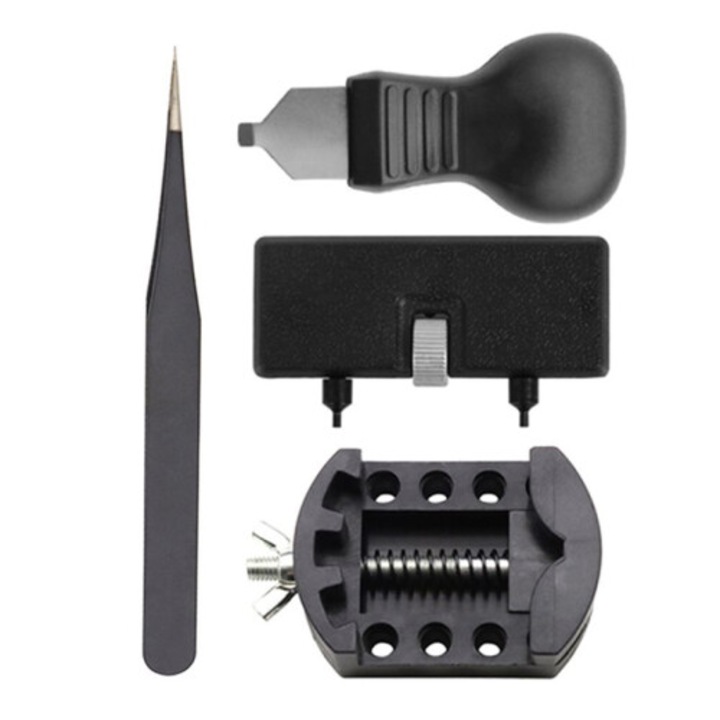 Set scule reparat ceas 3 in 1 deschizator capac spate suport tweezers