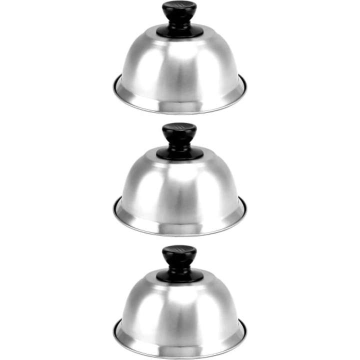 Set 3 capace din inox pentru burgeri 16x10cm