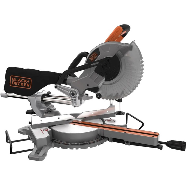 Körfűrész, állványos, fához, Black Decker, 1600 W, Fűrészlap átmérő 216 mm, 5000 ford./perc, Furatátmérő 30 mm, 230 V, könnyen használható, 48 fog, 2m kábel, gyors vágás