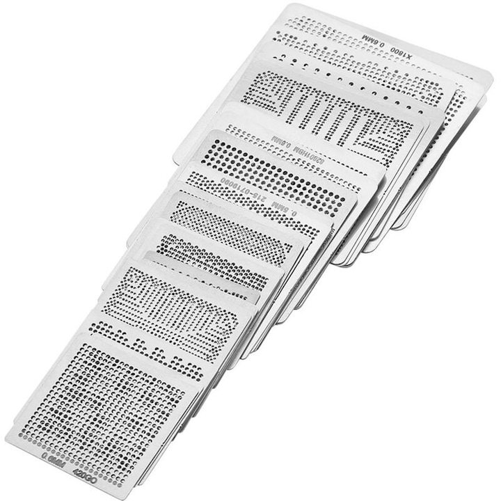 Sabloane BGA universale set 33 piese otel pentru reballing si reparare