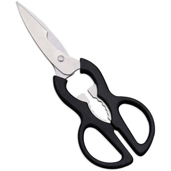 Foarfece universale, otel inoxidabil, negru-argintiu, 20.5cm