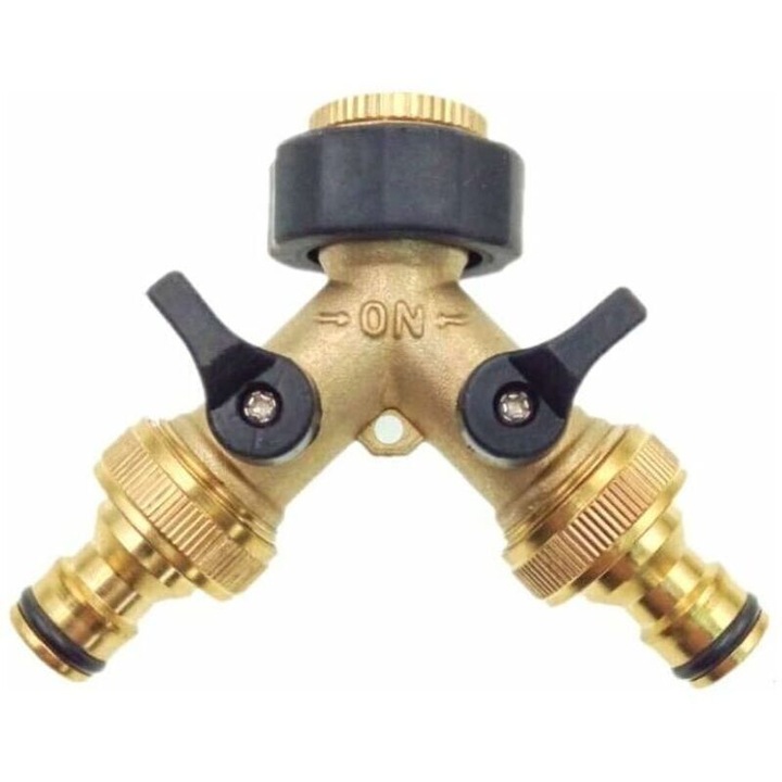 Adaptor robinet alama dublu cu valve, 3/4x1/2 inch