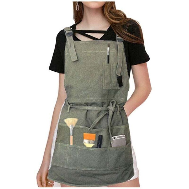 Sort profesional din in natural, reglabil, cu buzunare, 125x64cm, unisex