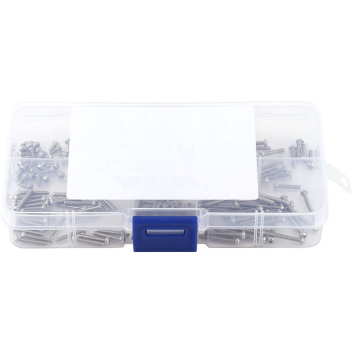 Set suruburi si piulite inox M2 230 piese diverse lungimi 13,2x7,2x2,3cm