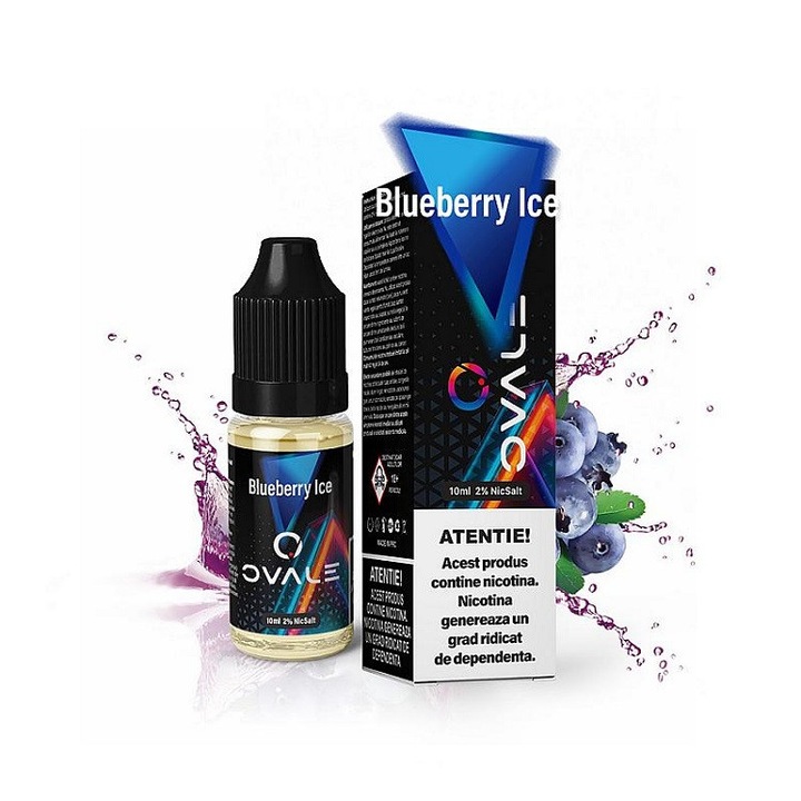 Lichid Tigara Electronica Ovale Salt - Blueberry Ice, 10ml, 20mg/ml