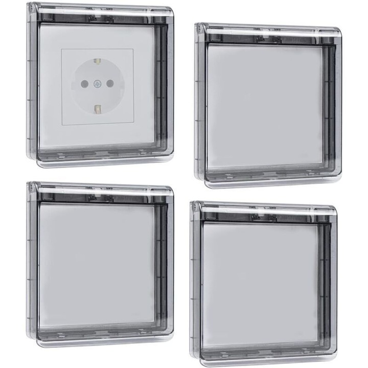 Set 4 capace prize impermeabile, ultra-subtiri, 10x11.7x2cm, transparent