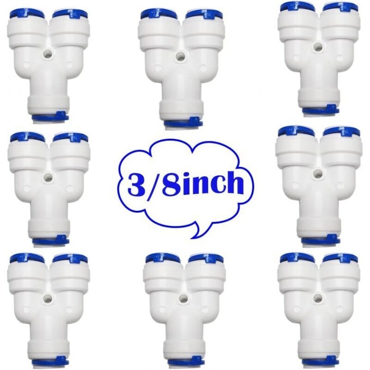 Conector Y pentru filtru apa 3/8 inch, POM, etans, 9.5mm