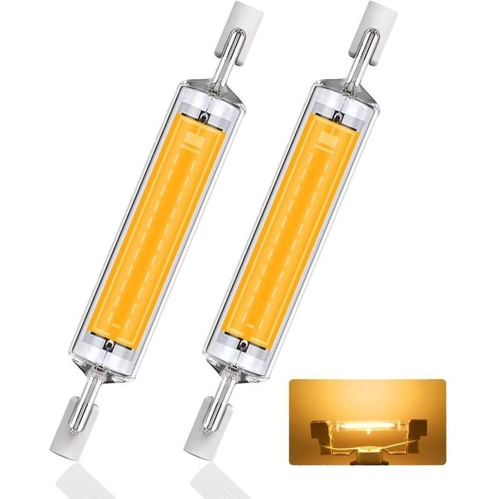 Bec LED R7S 118mm szett 2 db 10W meleg fehér 3000K 1000lm 360°