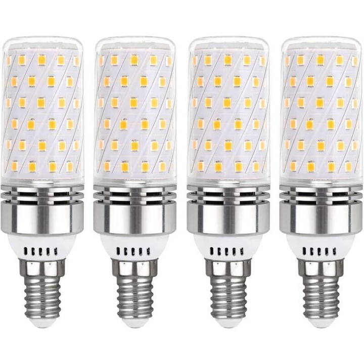 Bec LED E14 12W 6000K 1450lm 32x108mm set 4 buc