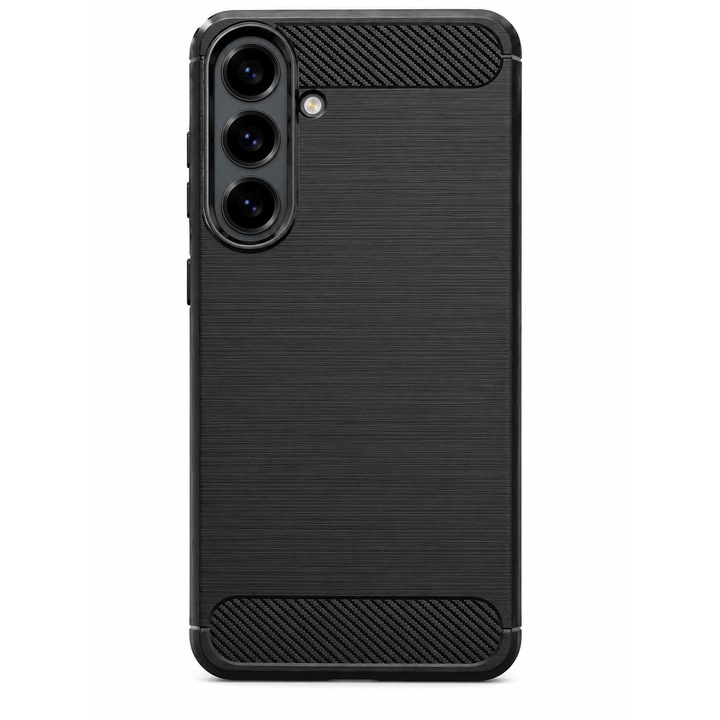Husa protectie Mat-Tech compatibila cu Samsung Galaxy S26 Plus, Textura Carbon, Finisaj Mat, Anti-Shock, Rezistenta la impact, Negru