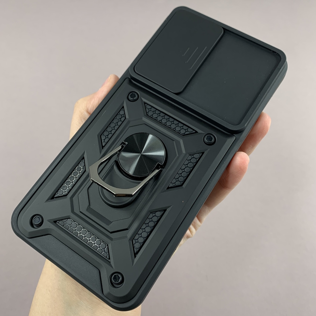 Husa telefon Mat-Tech compatibila cu Samsung Galaxy A57, Protectie Camera, Inel, Magnet, Anti-Shock, Rugged Protection, Negru
