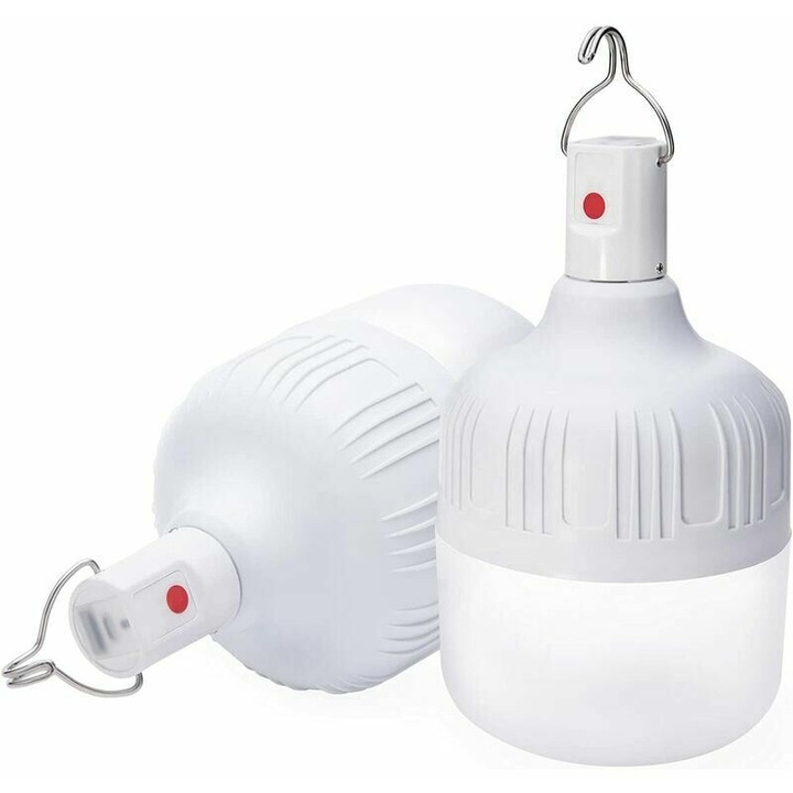 Lampa de camping, set de 2 felinare de camping cu 5000 lumeni, 5 moduri de iluminare, lampi LED reincarcabile de 60W cu intensitate reglabila, alimentate cu baterii, lanterna portabila de camping