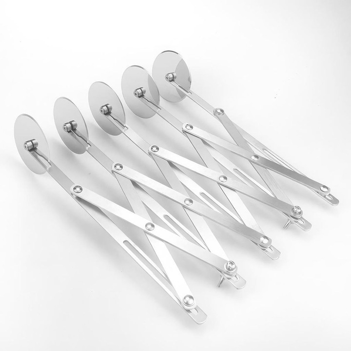 Feliator pizza cu 5 role, inox, reglabil, 24.5x5.5x5.8cm, argintiu