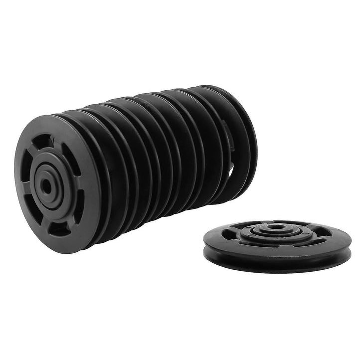 8 db csapágyas görgő szett fitneszgép kábelhez, fekete, 95mm