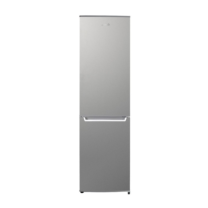 Combina frigorifica Arielli ARC-250DID, Racire statica, Iluminare LED, Usi reversibile, H 168 cm, 230 l, Clasa E, Argintie
