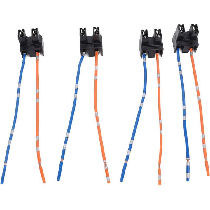 Set 4 cabluri soclu far H7, 12-24V, negru, universal