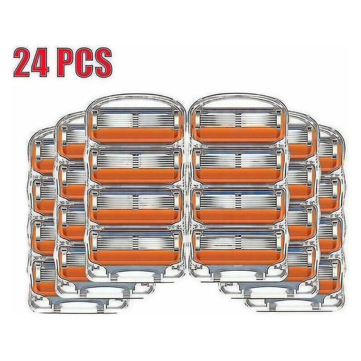 Set 24 pachete lame pentru aparat de ras Fusion Proglide Power, 5 lame, alb