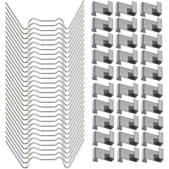 Set 150 cleme pentru sere, inox, 13x9mm si 80x40mm