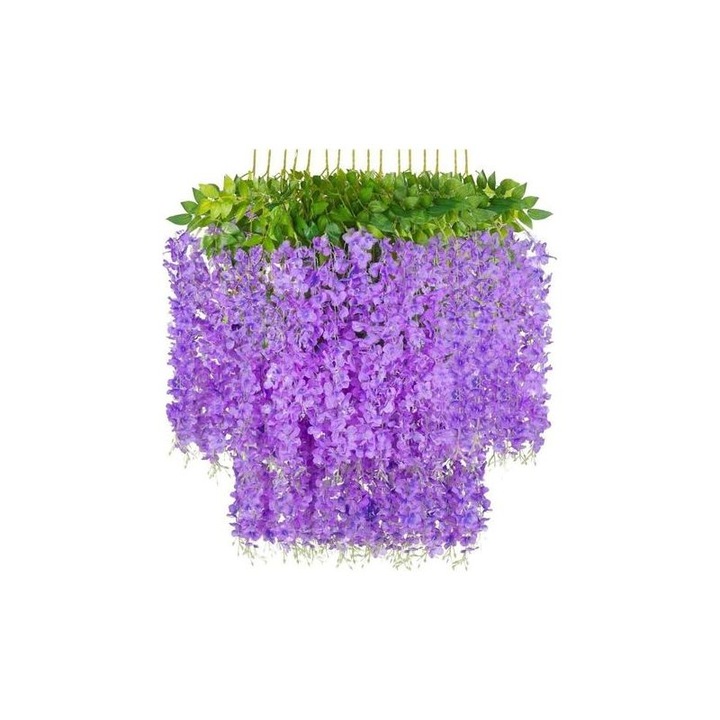 Flori artificiale glicina set 12 buc mov 110cm
