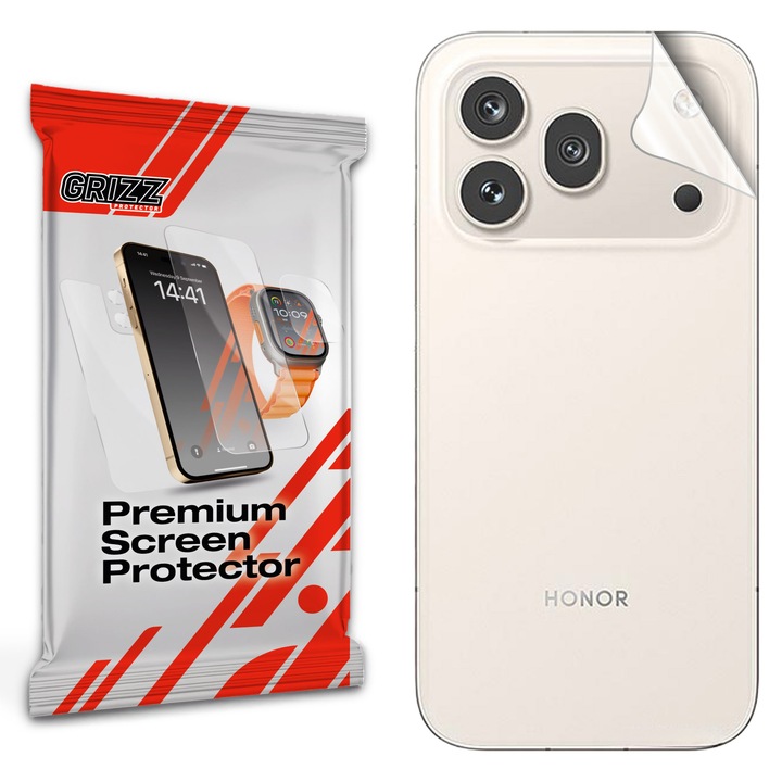 Folie protectie pentru spatele telefonului GrizzGlass SatinSkin compatibila cu Honor 600 Pro, Transparent