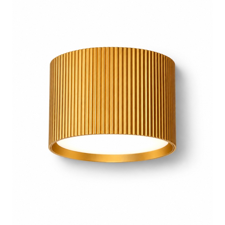 Spot Aplicat Rotund Auriu Design Riflat Pentru Tavan GX53 Ø80mm h60mm Fucida®