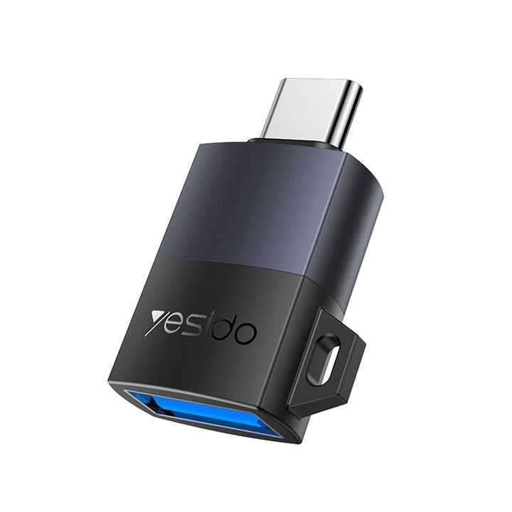 Adaptor OTG Yesido GS31, Type-C la USB, QC18W, Aliaj din aluminiu, Plug&Play, Negru