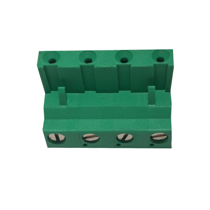 Sauro CIF04007 — Conector mama 4 poli, pas 7.62mm, bloc terminal cu surub, stackabil lateral