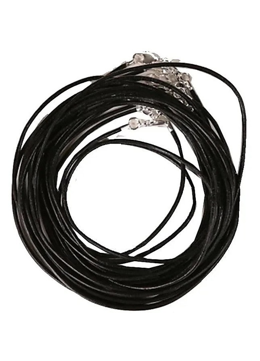 Snur din piele neagra cu inchizatoare lobster, 45 cm, pentru pandantive si bijuterii
