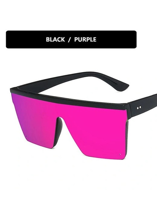 Ochelari de soare unisex, rame mari, PC, UV400, negru