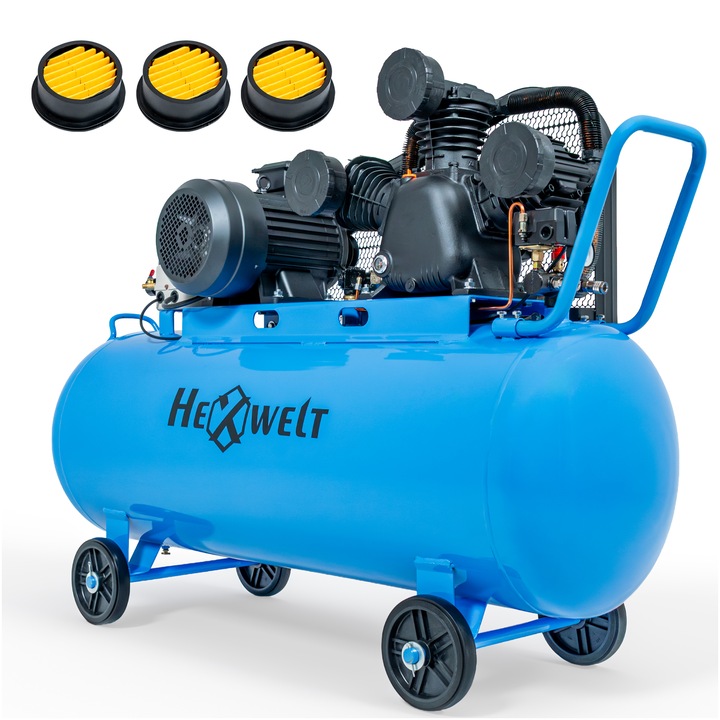 Compresor cu ulei hexwelt 200l, 5500w, 8 bar, 3 cilindri, 730 l/min, 230v