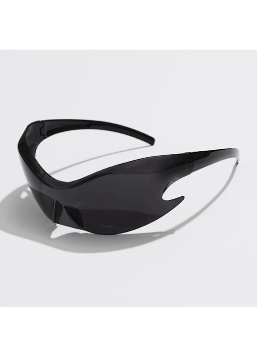 Ochelari de soare unisex sport punk Y2K, ochelari UV400, negru