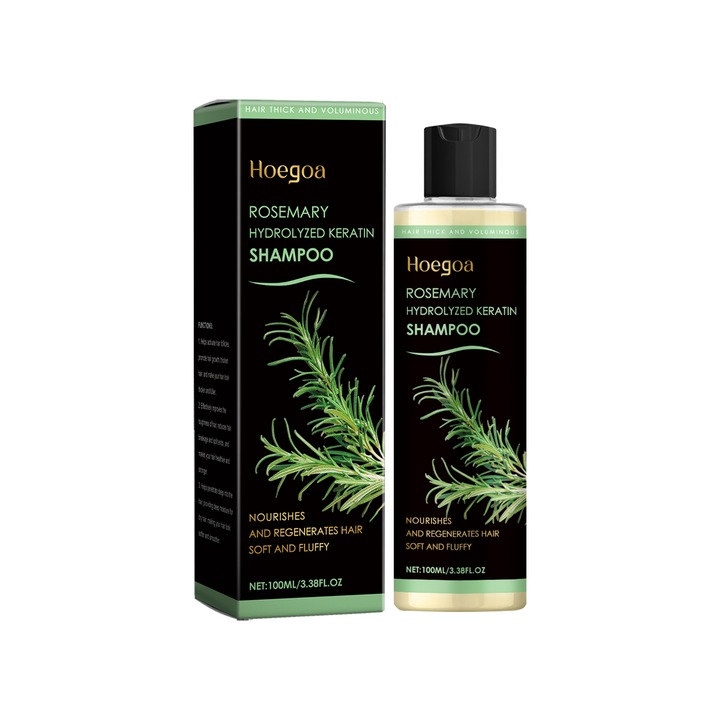 Hoegoa Rozmaring Sampon, frissítő olajkontroll, Rozmaring kivonatot tartalmazó formula, mélyen táplálja a fejbőrt, 100ml