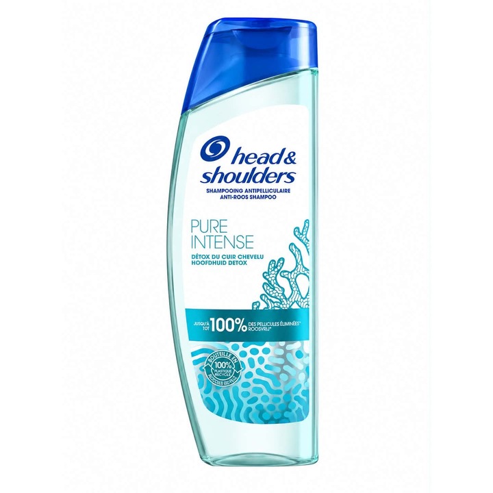 Head & Shoulders Pure Intense Detox Sampon anti-matreata pentru detoxifierea scalpului, 400 ml