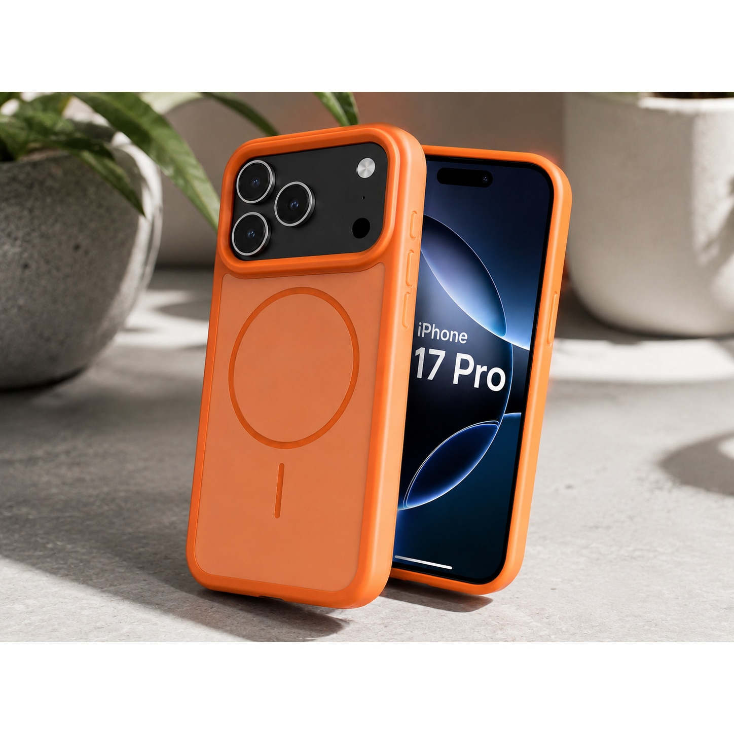 Husa protectie Mat-Tech compatibila cu iPhone 17 Pro, MagSafe, Protectie Camera, Decupaje Precise, Rezistenta la impact, Orange