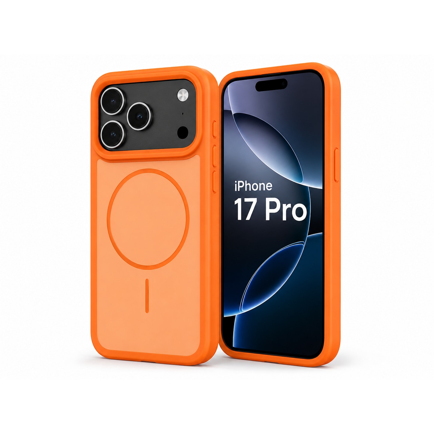Husa protectie Mat-Tech compatibila cu iPhone 17 Pro, MagSafe, Protectie Camera, Decupaje Precise, Rezistenta la impact, Orange