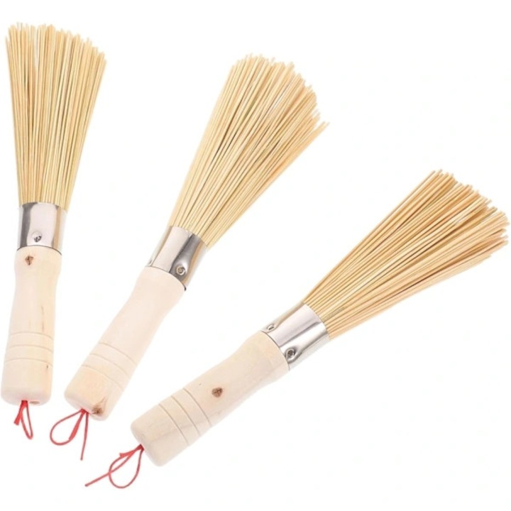 Set 3 perii lemn pentru curatat tigai si oale, ergonomice, rezistente