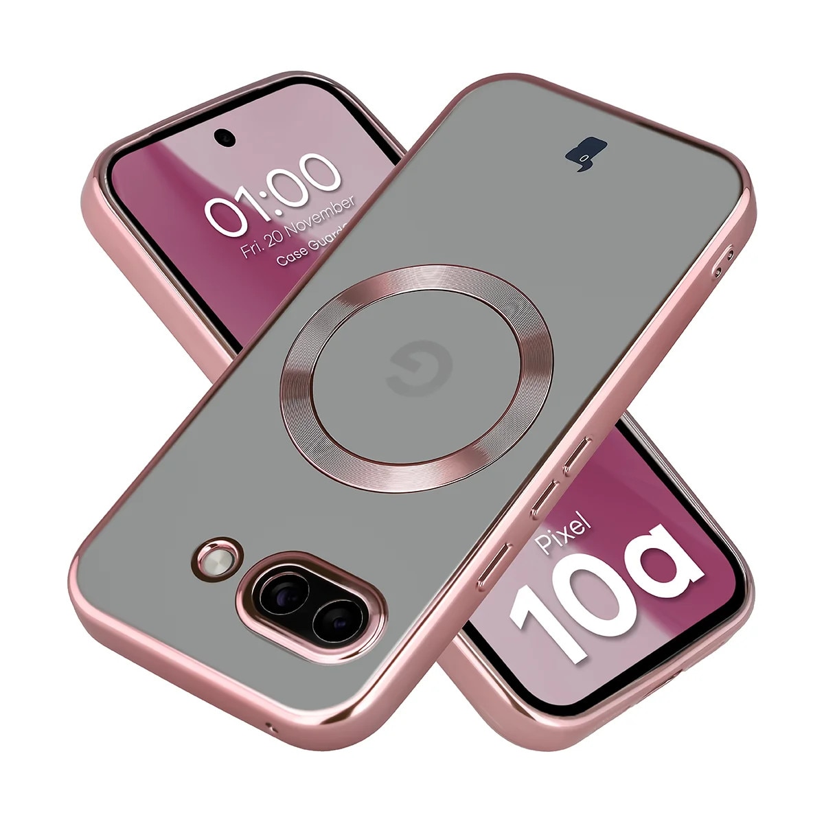 Husa cu protectie pentru camera pentru Magsafe Bizon Case GuardO pentru Google Pixel 10a, Roz
